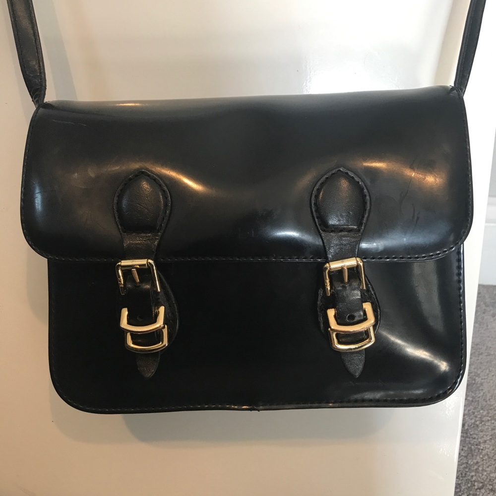Ralph Lauren Black Leather Crossbody Purse